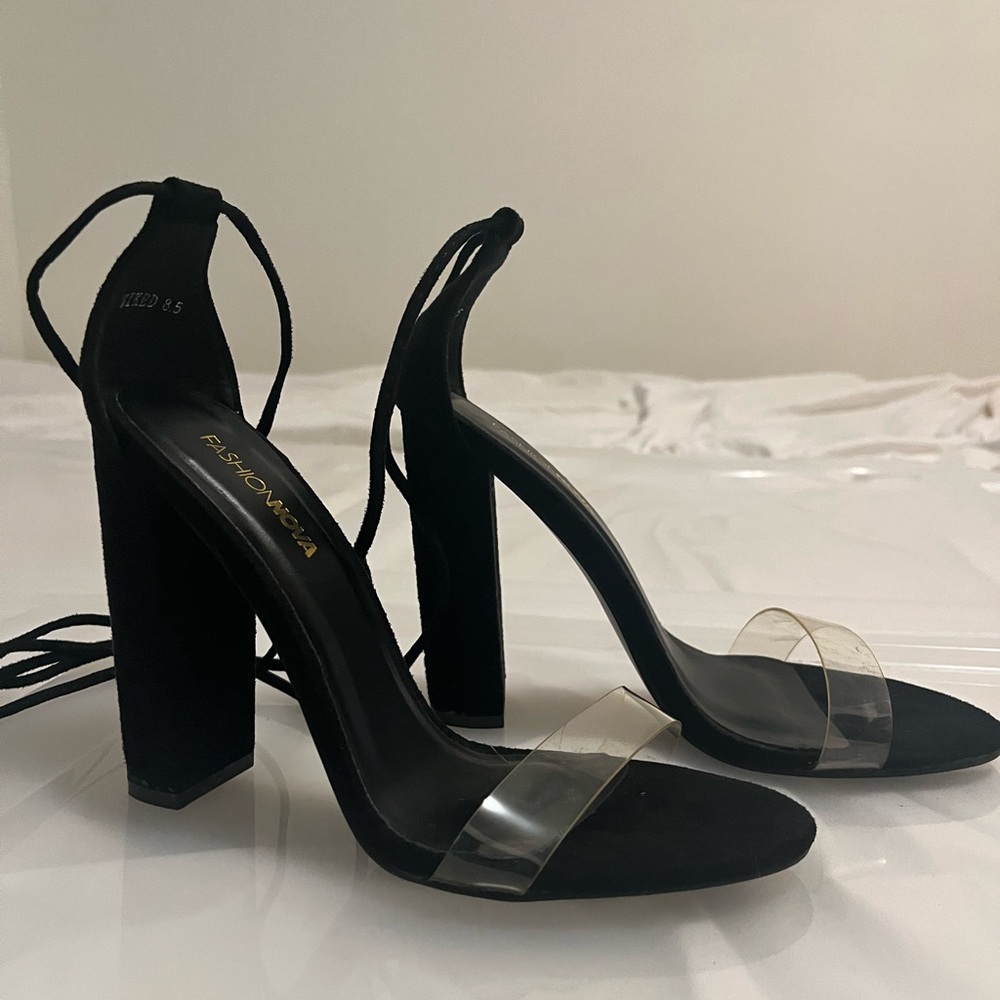 Clear strap heels